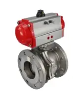 Кран шаровой DN.ru BV3232P(2pc)-FP-F-ISO-R Ду250 Ру16 полнопроходной двухходовой, нержавеющая сталь 316, фланцевый, уплотнение - PTFE, с пневмоприводом PA-DA-160 двойного действия
