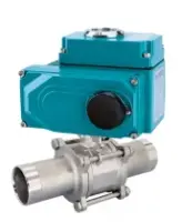 Кран шаровой DN.ru BV3232P(3pc)-FP-W-ISO-H LONG Ду100 Ру16 полнопроходной, под приварку, корпус - нержавеющая сталь SS316, уплотнение - PTFE, с 1/4-оборотным электроприводом QT-N-020EM-O1-24VDC-У1 24В HARK
