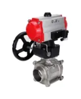 Кран шаровой DN.ru BV3232P(3pc)-FP-W-ISO-H Ду65 Ру25, полнопроходной под приварку, нержавеющая сталь SS316, уплотнение - PTFE, с пневмоприводом PA-DA-083 двойного действия, с пневмораспределителем 4M310-08 AC220V, с ручным дублером MON2-450-T28-ISO