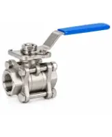 Кран шаровой DN.ru 3/4″ Ду20 Ру63 ZGY корпус - нержавеющая сталь CF8/AiSI 304, полнопроходной, резьбовой, уплотнение - PTFE, с ISO-фланцем и рукояткой (BV3131P(3pc)-FP-T-ISO-H)