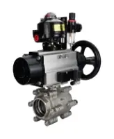 Кран шаровой DN.ru BV3232P(3pc)-FP-SW-ISO-H Ду100 Ру63 полнопроходной, корпус - нержавеющая сталь SS316, под приварку, с пневмоприводом PA-DA-105-1, пневмораспределителем 4M310-08 DC24V, БКВ APL-510N EX, БПВ AFC2000