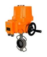 Затвор дисковый поворотный DN.ru WBV3232V-2W-Fb-H Ду150 Ру16, корпус - нержавеющая сталь 316L, диск - нержавеющая сталь 316L, уплотнение - VITON, с электроприводом QT-EX-010EM-O2-24VDC-У1