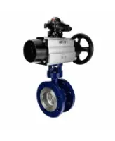Затвор дисковый поворотный с тройным эксцентриситетом DN.ru WBV3EX-3431M-1W-F-ISO Ду100 Ру25, корпус - углеродистая сталь WCB, диск - нержавеющая сталь 304, уплотнение - METAL, с пневмоприводом PA-DA-105-1 и БКВ APL-210N