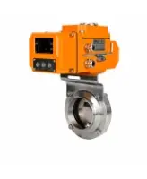 Затвор дисковый поворотный DN.ru WBV3131E-2W-W-H Ду15 Ру10 под приварку, корпус - пищевая нержавеющая сталь 304, уплотнение - EPDM, с электроприводом QT-N-005EM-B1-220VAC-У1 c датчиком обратной связи и входным управляющим сигналом 0-10В HARK