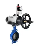 Затвор дисковый поворотный DN.ru WBV1432N-2W-Fb-H Ду125 Ру16, корпус - чугун GGG50, диск - нержавеющая сталь 316L, уплотнение - NBR, с пневмоприводом DN.ru PA-DA-105-1 двойного действия, пневмораспределителем 4M310-08 AC220V, БПВ AFC2000