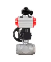 Кран шаровой DN.ru BV3232P(4pc)-SP-3WL-T-ISO-H WDVF Ду65 Ру40 стандартнопроходной, 3-ходовой L-тип, внутренняя резьба, корпус - нержавеющая сталь AISI 316, уплотнение - PTFE, с пневмоприводом PA-DA-105, БКВ APL-210N и ручным дублером MON2-450-T28-ISO