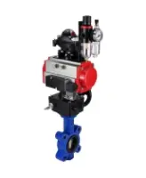 Затвор дисковый поворотный DN.ru WBV1616E-2W-Fb-H Ду125 Ру16 LUG корпус - чугун QT450, диск - чугун QT450, уплотнение - EPDM, с пневмоприводом PA-DA-105, пневмораспределителем 4M310-08 AC220V, БКВ APL-210N, дублером MON3-700-T38-ISO и БПВ AFC2000