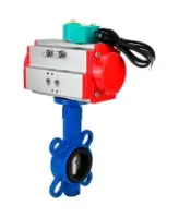 Затвор дисковый поворотный DN.ru WBV1413E-2W-Fb-H Ду100 Ру16 корпус - чугун GGG50, диск - чугун GGG40, уплотнение - EPDM, с пневмоприводом PA-DA-083 и магнитным переключателем ALS200D