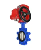 Затвор дисковый поворотный DN.ru WBV1631E-2W-Fb-H Ду125 Ру16 LUG межфланцевый, корпус - чугун QT450, диск - нержавеющая сталь AISI 304, уплотнение - EPDM, с электроприводом QT-EX-015M-O2-220VAC-У1 с моментной муфтой и штурвалом