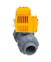 Кран шаровой DN.ru BV4242E-FP-GRM-ISO Дн65 Ру10 полнопроходной, корпус - НПВХ, шар - НПВХ, уплотнение - EPDM, с электроприводом QT-N-005EM-O1-220VAC-У1