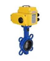 Затвор дисковый поворотный DN.ru WBV1413E-2W-Fb-H Ду100 Ру16, корпус - чугун GGG50, диск - чугун GGG40, уплотнение - EPDM, с четвертьоборотным электроприводом DN.ru QT-N-010EM-O1-24VDC-У1