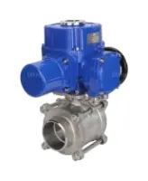 Кран шаровой DN.ru BV3232P(3pc)-FP-W-ISO-H Ду25 Ру63 полнопроходной двухходовой, нержавеющая сталь SS316, под приварку, уплотнение - PTFE, с 1/4-оборотным электроприводом DN.ru QT-N-005M-O2-220VAC-У1