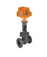 Задвижка клиновая 30с941нж DN.ru GVWR2134M-2W-F-ОСТ Ду200 Ру16 фланцевая, корпус - сталь 25Л, уплотнение - металл, c ОСТ-фланцем и голым штоком, с электроприводом DN.ru MT-N-030EM-O1-220VAC-У1 220В