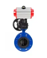 Затвор дисковый поворотный DN.ru WBV1331E-2W-F-H Ду200 Ру16 фланцевый, корпус - чугун GGG40, диск - нержавеющая сталь 304, уплотнение - EPDM, с пневмоприводом DN.ru PA-DA-140 и ручным дублером DN.ru MON4-1200-T54-ISO