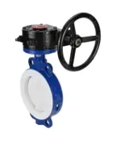 Затвор дисковый поворотный DN.ru WBV3434Pf-2W-Fb-R Ду300 Ру16 корпус - углеродистая сталь WCB, диск - углеродистая сталь WCB, футерованный PTFE, уплотнение - PTFE, межфланцевый, с редуктором