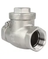 Клапан обратный DN.ru VC3232P-T 1 1/4″ Ду32 Ру16 муфтовый, поворотный, корпус - нержавеющая сталь, диск - нержавеющая сталь, уплотнение - PTFE