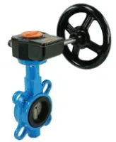 Затвор дисковый поворотный DN.ru WCB-316L-EPDM Ду100 Ру16 межфланцевый, корпус - углеродистая сталь WCB, диск - нержавеющая сталь 316L, уплотнение - EPDM, с редуктором Pro-Gear X-21-W-200