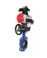 Затвор дисковый поворотный DN.ru WBV1413E-2W-Fb-H Ду150 Ру16, корпус - чугун GGG50, диск - чугун GGG40, EPDM, с пневмоприводом PA-DA-105 двойного действия, пневмораспределителем 4M310-08 AC220V, БКВ APL-210N, ручным дублером MON3-700-T38-ISO