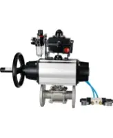 Кран шаровой DN.ru BV3232P(3pc)-FP-F-ISO-H Ду100 Ру25 фланцевый с ISO-фланцем, корпус - нержавеющая сталь 316, полнопроходной, уплотнение - PTFE, с пневмоприводом PA-DA-105-1, пневмораспределителем 4V320-08 AC220V, БКВ APL-410N Ex, БПВ AFC2000