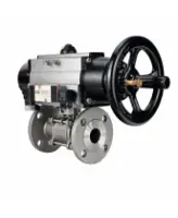 Кран шаровой DN.ru BV3131P(3pc)-FP-F-ISO-H Ду100 Ру16 полнопроходной, фланцевый, корпус - нержавеющая сталь 304, PTFE, 22х22, WDVF, с пневмоприводом PA-DA-105-1 и пневмораспределителем 4M320-08 AC220V
