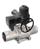 Кран шаровой DN.ru BV3232P(3pc)-FP-W-ISO-H LONG Ду100 Ру16 полнопроходной, корпус - нержавеющая сталь 316, уплотнение - PTFE, под приварку, с 1-оборотным электроприводом взрывозащищенным ГЗ-ОФВ-200/15 380В