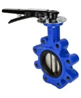 Затвор дисковый поворотный DN.ru WBV1616E-2W-Fb-H Ду100 Ру16 LUG межфланцевый, корпус - чугун QT450, диск - чугун QT450, уплотнение - EPDM, с рукояткой