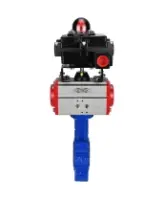 Затвор дисковый поворотный DN.ru WBV1616E-2W-Fb-H Ду100 Ру16 LUG корпус - чугун QT450, диск - чугун QT450, уплотнение - EPDM, с пневмоприводом DN.ru PA-DA-083 и БКВ APL-410N EX
