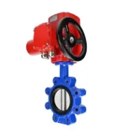 Затвор дисковый поворотный DN.ru WBV1616E-2W-Fb-H Ду100 Ру16 LUG межфланцевый, корпус - чугун QT450, диск - чугун QT450, уплотнение - EPDM, с электроприводом QT-EX-010M-O2-220VAC-У1 с моментной муфтой и штурвалом