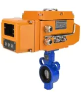 Затвор дисковый поворотный DN.ru WBV0232E-2W-Fb-ISO-H Ду25/32 Ру16, корпус - алюминиевый сплав, диск - нержавеющая сталь 316L, уплотнение - EPDM, с четвертьоборотным электроприводом DN.ru QT-N-005EM-A1-220VAC-У1 (4-20мА) HARK