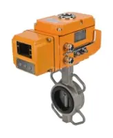 Затвор дисковый поворотный DN.ru WBV3232V-2W-Fb-H Ду80 Ру16, корпус - нержавеющая сталь 316L, диск - нержавеющая сталь 316L, уплотнение - Viton, с электроприводом DN.ru QT-N-005EM-B1-220VAC-У1 DAR (0-10В)