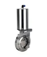 Затвор дисковый поворотный DN.ru WBV3131S-2W-W-H Ду65 Ру10 под приварку, пищевая нержавеющая сталь 304, уплотнение – Silicon, с пневмоприводом DN.ru PA-SA-85 с возвратными пружинами