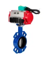 Затвор дисковый поворотный DN.ru WBV1432E-2W-Fb-H Ду100 Ру16 корпус - чугун GGG50, диск - нержавеющая сталь 316L, уплотнение - EPDM, с пневмоприводом PA-DA-083, пневмораспределителем 4M310-08 AC220V и магнитным переключателем ALS200D