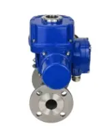 Кран шаровой DN.ru BV3131P(3pc)-FP-F-ISO-H Ду15 Ру40 трехсоставный из нержавеющей стали SS304, фланцевый, уплотнение - PTFE, полнопроходной, с 1/4-оборотным электроприводом DN.ru QT-N-005M-O2-220VAC-У1
