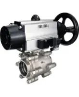Кран шаровой DN.ru BV3232P(3pc)-FP-SW-ISO-H Ду100 Ру63 полнопроходной, корпус - нержавеющая сталь SS316, под приварку, с пневмоприводом PA-DA-105-1, пневмораспределителем 4M310-08 AC220V