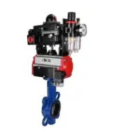 Затвор дисковый поворотный DN.ru WBV1432E-2W-Fb-H Ду100 Ру16, корпус - чугун GGG50, диск - нержавеющая сталь 316L, уплотнение - EPDM, с пневмоприводом PA-DA-083 двойного действия, пневмораспределителем 4M310-08 DC24V, БКВ APL-410N EX, БПВ AFC2000