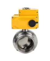 Затвор дисковый поворотный кламповый DN.ru WBV3131S-2W-C-H Ду80 Ру10 корпус - пищевая нержавеющая сталь 304, уплотнение – Silicon, с четвертьоборотным электроприводом DN.ru QT-N-005EM-B1-220VAC-У1 DAR (0-10В)