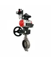 Затвор дисковый поворотный DN.ru WBV3232V-2W-Fb-H Ду200 Ру16, корпус - нержавеющая сталь 316L, диск - нержавеющая сталь 316L, уплотнение - VITON, с пн.прив PA-DA-130, пн.расп 4M310-08 AC220V, БКВ APL-210N, БПВ AFC2000 и руч. дублером MON3-700-T38-ISO