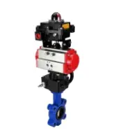 Затвор дисковый поворотный DN.ru WBV1616E-2W-Fb-H Ду125 Ру16 LUG корпус - чугун QT450, диск - чугун QT450, уплотнение - EPDM, с пневмоприводом DN.ru PA-DA-105, БКВ APL-410N EX и редуктором MON3-700-T38-ISO