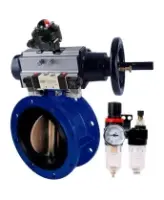 Затвор дисковый поворотный DN.ru WBV1331E-2W-F-H Ду50 Ру16, корпус - чугун GGG40, диск - нержавеющая сталь 304, уплотнение - EPDM, с пневмоприводом PA-DA-105-1, пневмораспределителем 4M320-08 AC220V, БКВ APL-210N и БПВ AFC2000