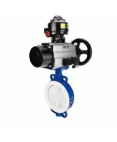 Затвор дисковый поворотный DN.ru WBV3434Pf-2W-Fb-R Ду200 Ру16, корпус - углеродистая сталь WCB, диск - углеродистая сталь WCB, футерованный PTFE, уплотнение - PTFE, с пневмоприводом PA-DA-105-1, пневмораспределителем 4M310-08 AC220V и БКВ APL-510N EX
