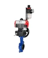 Затвор дисковый поворотный DN.ru WBV1432E-2W-Fb-H Ду150 Ру16, корпус - чугун GGG50, диск - нержавеющая сталь 316L, уплотнение - EPDM, с пневмоприводом PA-DA-105, пневмораспределителем 4M310-08 AC220V, ручным дублером MON3-700-T38-ISO, БПВ AFC2000