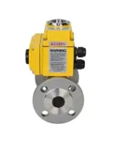 Кран шаровой DN.ru BV3131P(3pc)-FP-F-ISO-H Ду65 Ру25 трехсоставной из нержавеющей стали SS304, фланцевый, полнопроходной с электроприводом DN.ru QT-N-010EM-O1-380VAC-У1