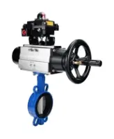 Затвор дисковый поворотный DN.ru WBV1132N-2W-Fb-H Ду125 Ру16, корпус - чугун GG25, диск - нержавеющая сталь 316L, уплотнение - NBR, с пневмоприводом DN.ru PA-DA-105-1 двойного действия, с БКВ APL-410N EX