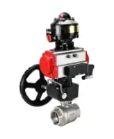Кран шаровой DN.ru BV3232P(2pc)-FP-T-ISO-H Ду100 Ру40 полнопроходной, внутренняя резьба, нержавеющая сталь 316, уплотнение - PTFE, с пневмоприводом PA-DA-083, пневмораспределителем 4M310-08 DC24V, БКВ APL-510N EX, ручным дублером MON2-450-T28-ISO