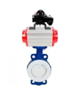 Затвор дисковый поворотный DN.ru WBV3434Pf-2W-Fb-R Ду250 Ру16 корпус - углеродистая сталь WCB, диск - углеродистая сталь WCB, футерованный PTFE, уплотнение - PTFE, с пневмоприводом DN.ru PA-DA-130 и БКВ DN.ru APL-210N
