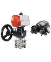 Кран шаровой DN.ru BV3232P(3pc)-FP-W-ISO-H Ду80 Ру25 полнопроходной двухходовой, корпус - нерж.сталь SS316, под приварку, уплотнение - PTFE, с пн/приводом PA-DA-105, ручным дублером MON3-700-T38-ISO и поворотным позиционером YT-1000RSN без обратной связи
