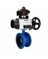 Затвор дисковый поворотный DN.ru WBV1331E-2W-F-H Ду50 Ру16 фланцевый, корпус - чугун GGG40, диск - нержавеющая сталь 304, уплотнение - EPDM, с пневмоприводом DN.ru PA-DA-105-1, 4M310-08 AC220V и APL-410N EX