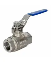 Кран шаровой DN.ru 1″ Ду25 Ру63 ZGY, полнопроходной, двухходовой, материал корпуса - нержавеющая сталь CF8M/AISI 316, внутренняя резьба, уплотнение - PTFE, ручка-рычаг (BV3232P(2pc)-FP-T-H)