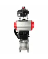 Кран шаровой DN.ru BV3232P(2pc)-FP-F-ISO-H Ду80 Ру16, полнопроходной фланцевый, нержавеющая сталь SS316, PTFE, с пневмоприводом PA-DA-083 двойного действия, с пневмораспределителем 4M310-08 AC220V, с БКВ APL-410N EX, с ручным дублером MON2-450-T28-ISO