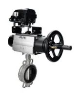 Затвор дисковый поворотный DN.ru WBV3131V-2W-Fb-H Ду150 Ру16 межфланцевый, корпус - нержавеющая сталь 304, диск - нержавеющая сталь 304, уплотнение - VITON, с пневмоприводом PA-DA-105-1 и позиционером YT-1000RSN без обратной связи